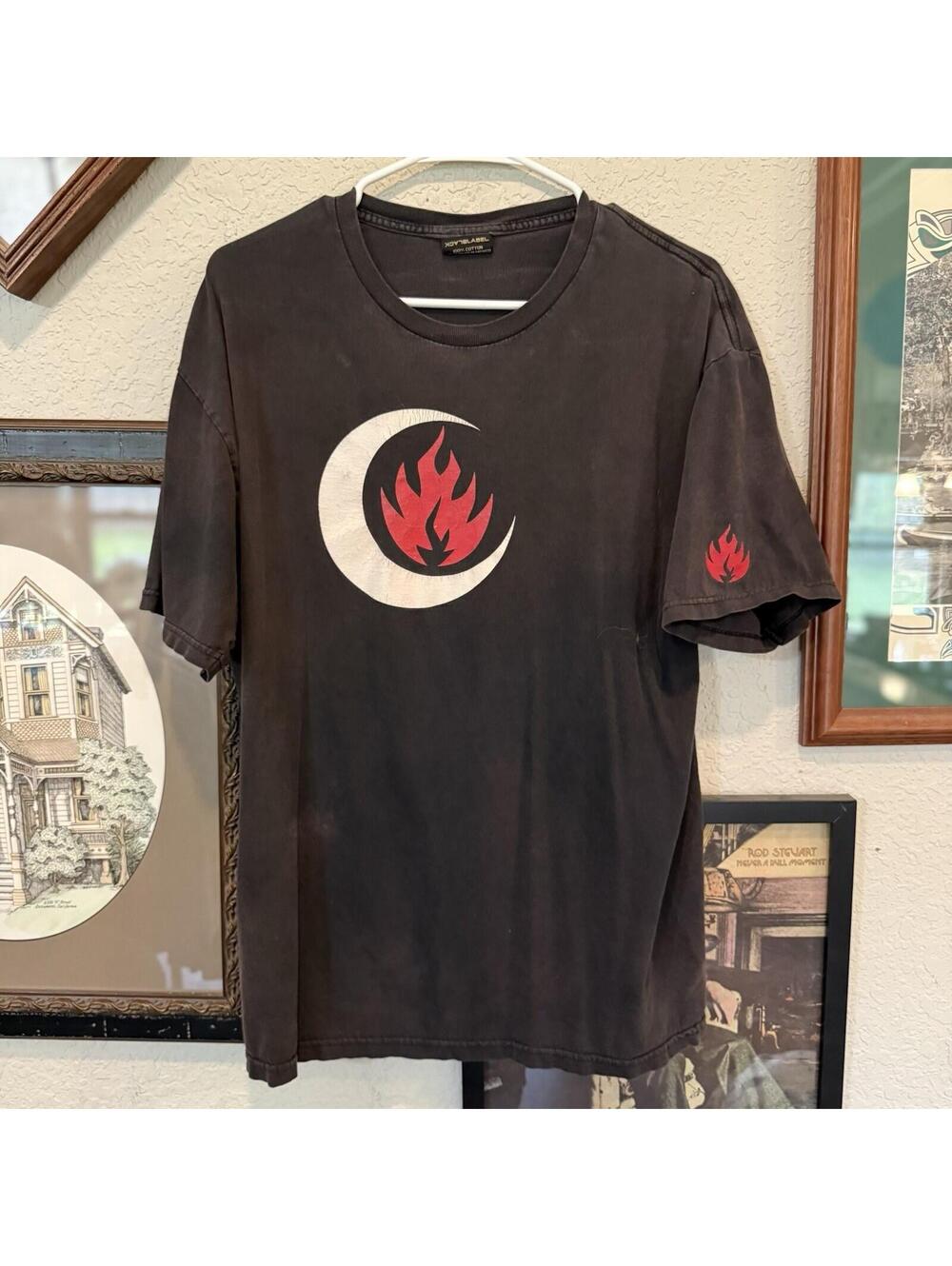 Vintage 90s RARE Black Label Designer Skate Shirt Size Large Skateboarding